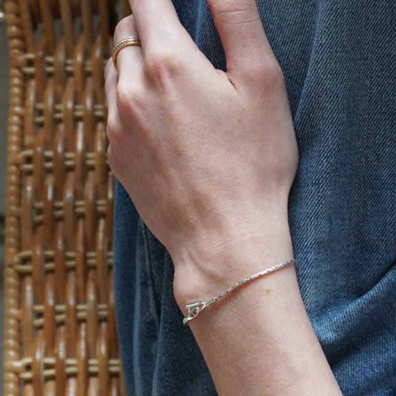 

OURPIERRE STRING ROPE CHAIN BRACELET SILVER 16cm