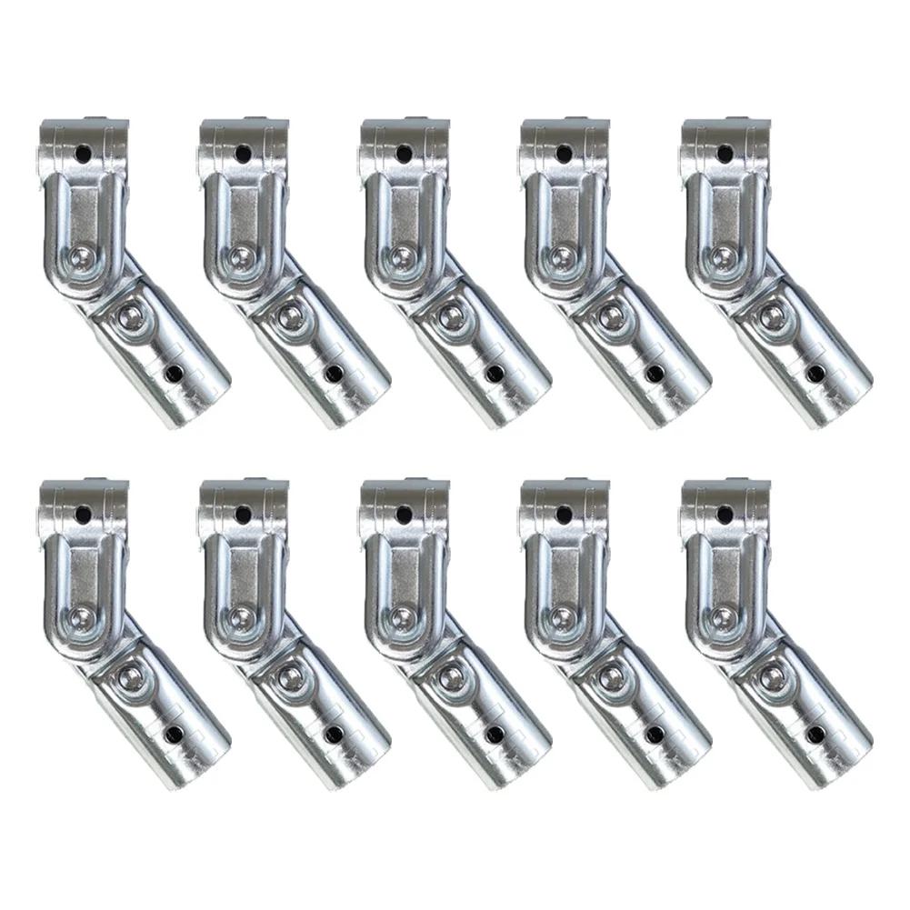 

10pcs Adjustable 90°-270° Tee Pipe Fitting Connectors 2 Way Fence T Clamp Connector For Metal Pipes Guardrails Iron Shelves 1
