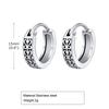Mprainbow Mens Vintage Hoop Huggie Earrings, Waterproof Stainless Steel Punk Round Earring Gifts to Dad Father Boyfriend BFF