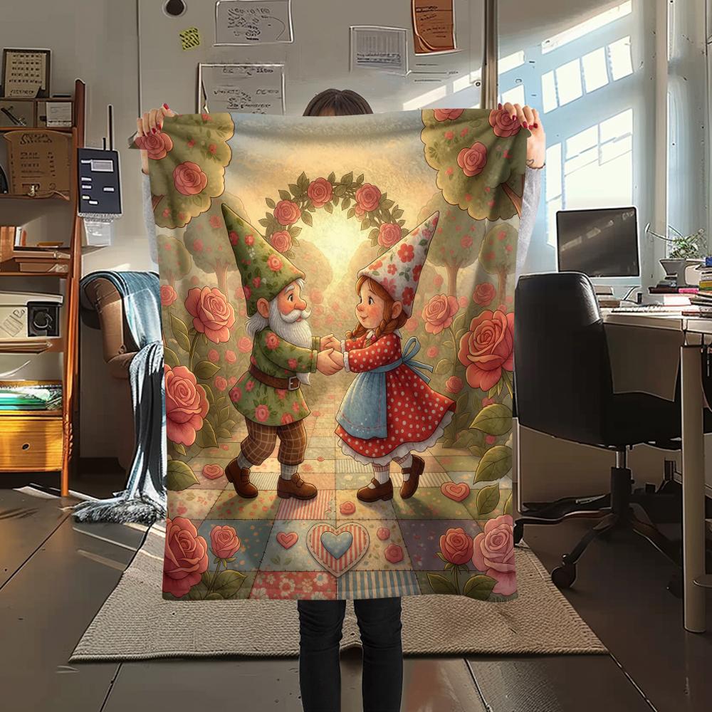 1 Stück Valentinstag Druck Flanelldecke, Hohe Qualität, Bequem für Alle Jahreszeiten, Heimdekoration, Perfekt für Weihnachten, Geburtstagsgeschenk