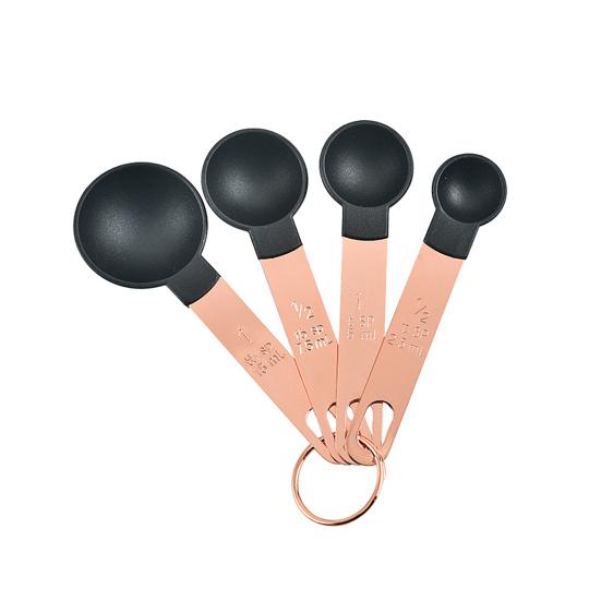 4Pcs Measuring Spoon Clear Scale Ring Buckle Comfortable Grip Plastic Food Measuring Scoop Set Kitchen Gadget Home Supplies