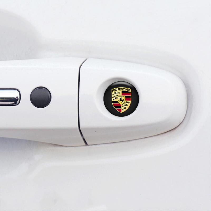 4PCS Car Door Lock Eye Stickers Protect Against Dirt Stickers For Porsche 911 Cayenne Carrera-GT 928 Panamera Boxster Macan 918