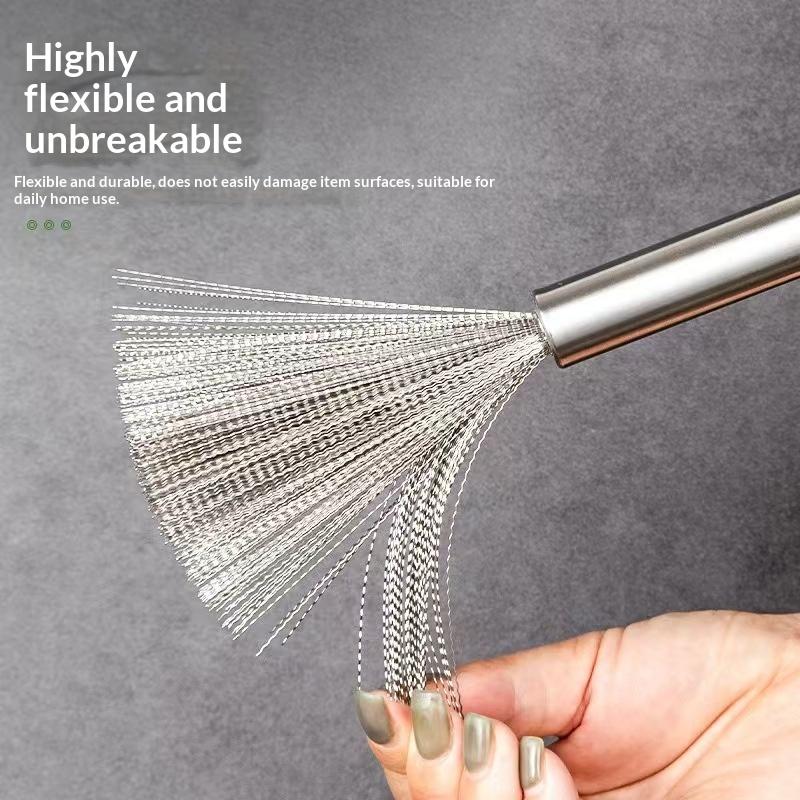 1 Pezzo Spazzola Lunga per Pulizia Acciaio Inossidabile Spazzola per Pentole Strumento da Lavaggio da Appendere Per Lavello da Cucina Padelle Scrubber Gadget