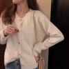 Autumn Winter Fashion Knitted Cardigan Women Short Sweater Loose Casual Solid Color Thin Long Sleevepit Striped Sweaters Jackets O Neck Short Coats