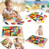 Colorful Wooden Tetris Building Block Puzzle For Educational Preschool Playtime