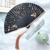 Gold Fan Silver Folding Fan Chinese Style Black Fan Summer Portable Portable Classical Folding Fan Chinese Ancient Style Female Fan