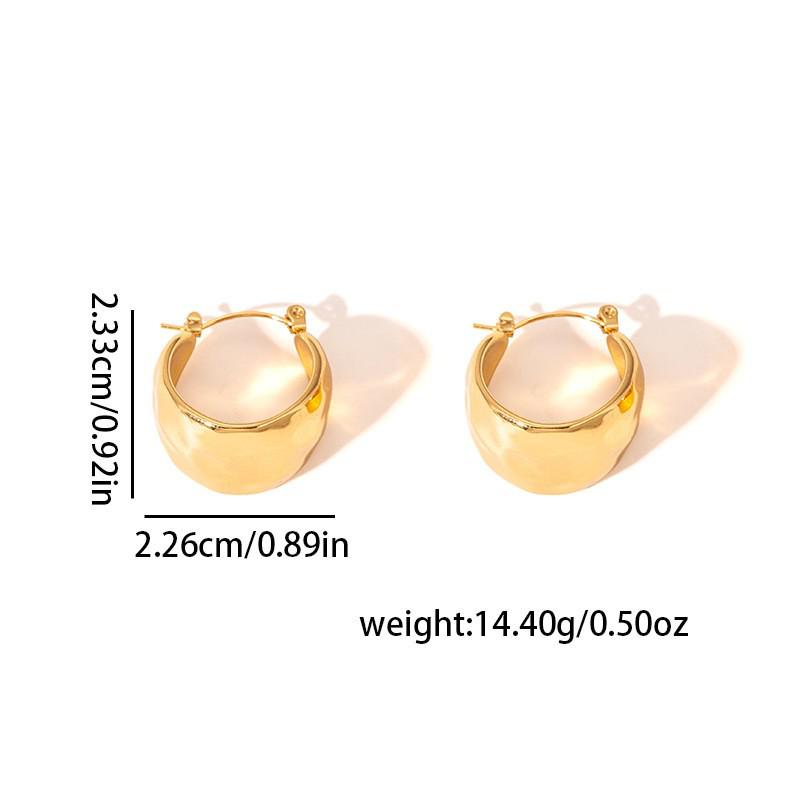 Gold Plated Stainless Steel Retro Earrings: European & American Luxury Style