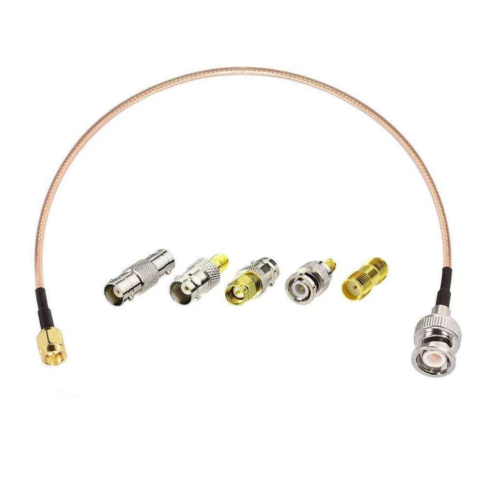 Premium 150mm For SMA Male to BNC Male Cable with 5 Piece Coaxial Adapter Set for Reliable Wireless Connections