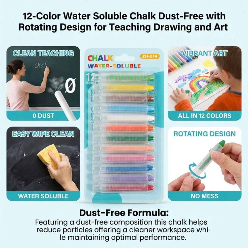 Non-Toxic Drawing Crayons 6/12 Colors Outdoor Art Chalk Creative Washable Chalk  Whiteboard