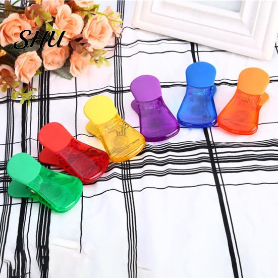 Refrigerator Magnet Clip 12Pcs Bag Sealing Anti-Slip Magnetic Sealable Food Storage Bright Color Translucent for Home Snack