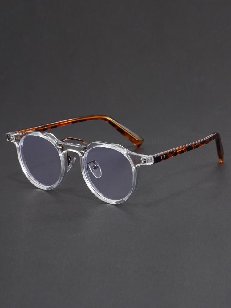 Handcrafted Irregular Green & Black Retro Wood Grain Eyeglass Frames with Prescription Lens Option