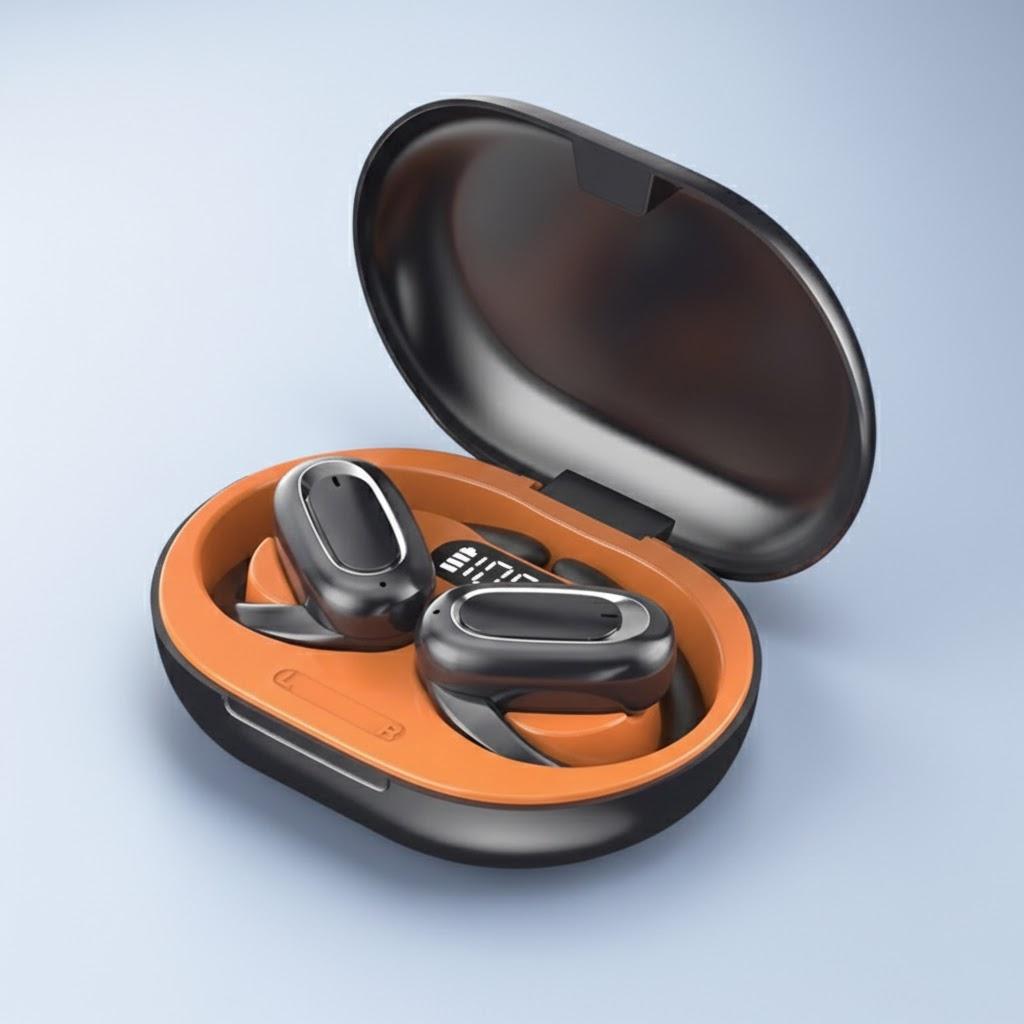 

Bluetooth 5.3 Wireless Headphones 3D Bass Sound Battery Display USB Charging IPX5 Waterproof Sports Earbuds чорний