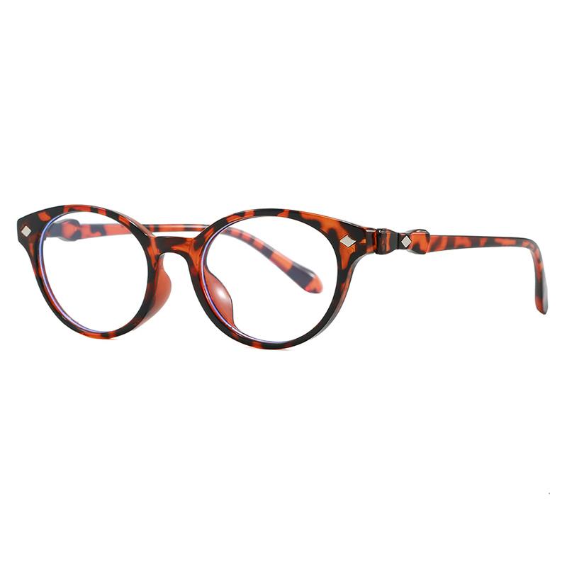 Retro and Minimalist Oval Eyeglass for Men and Women Frame Fashion Trendy Anti Blue Light Glasses Reading Eyewear Transparent Lenses