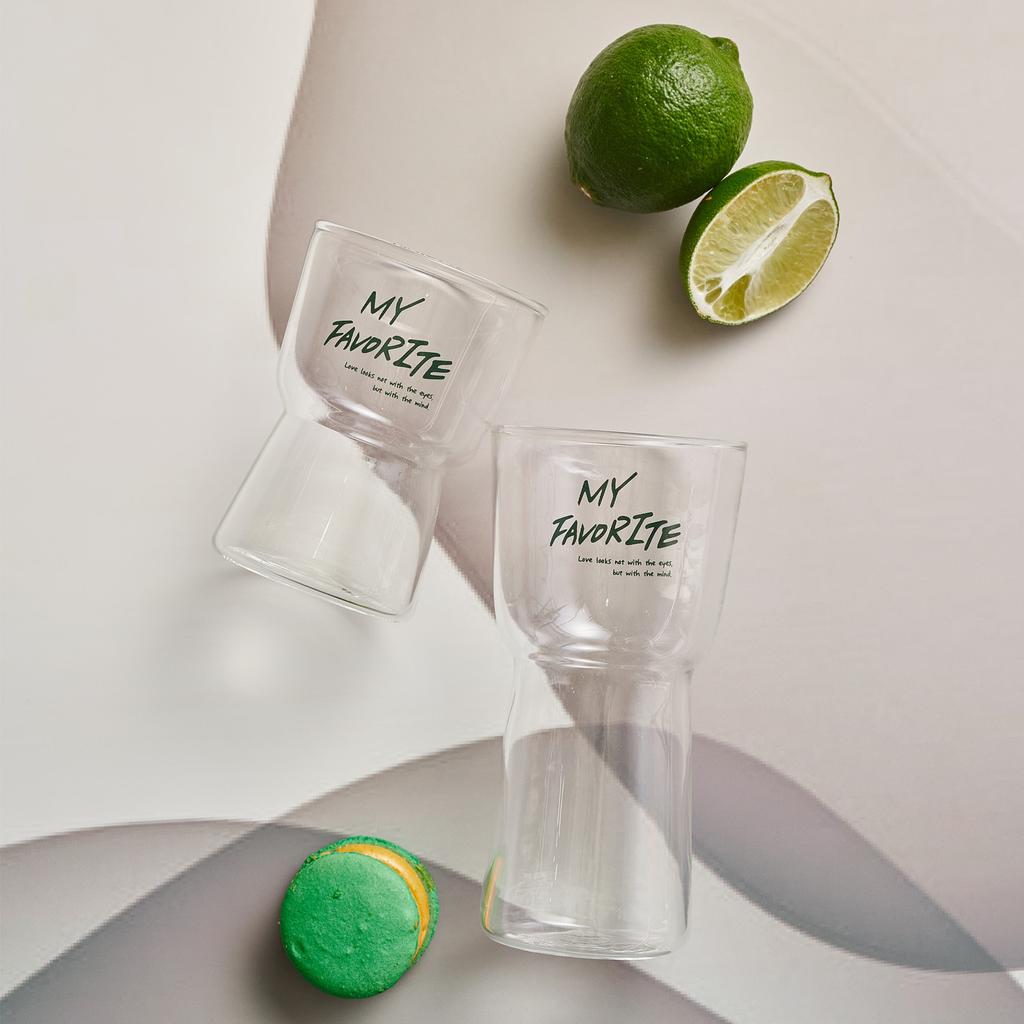 LASSIETTE Můj oblíbený skleněný hrnek (350 ml, 450 ml) Nádobí zelené