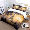 Eiffel Tower Sunset Scene Bedding Duvet Cover Set Duvet Cover Pillowcases  (1*Duvet Cover 2*Pillowcases, Without Duvet Insert)