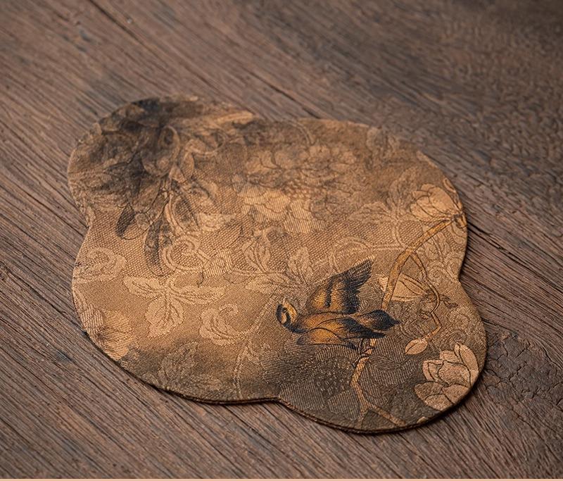 National Style Retro Tea Party, Fragrant Cloud Yarn Double-sided Dry Bubble Table Flag Tablecloth Chinese Zen Tea Mat Teapot Mat