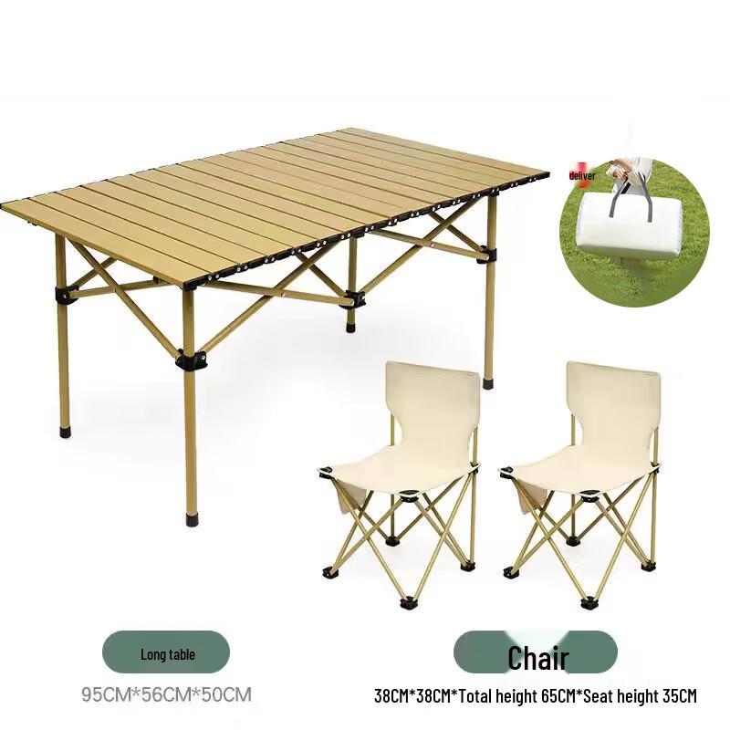 ZISIZ Outdoor Portable Folding Camping Table and Chair Set