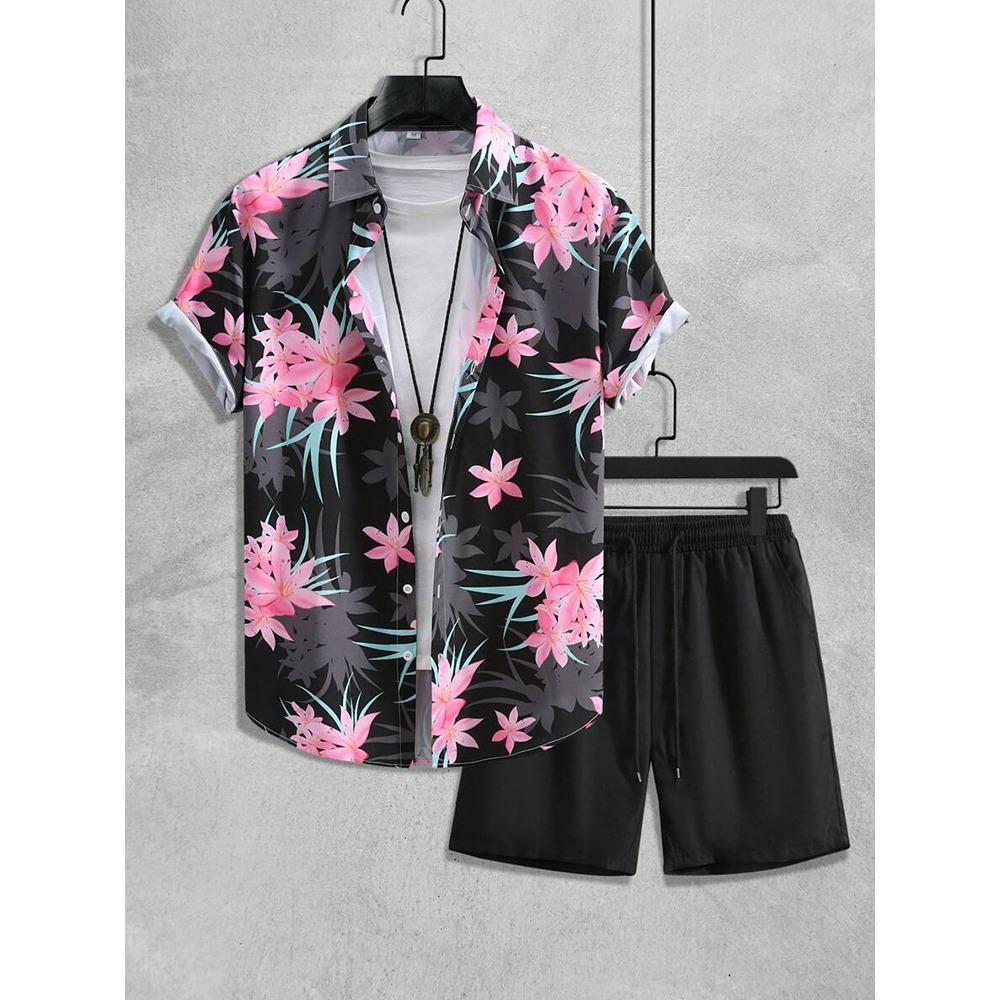 New Summer Casual Men's Shirt And Beach Shorts Set 3D Printed Short-sleeved Outdoor Streetwear Shorts Camisas De Hombre