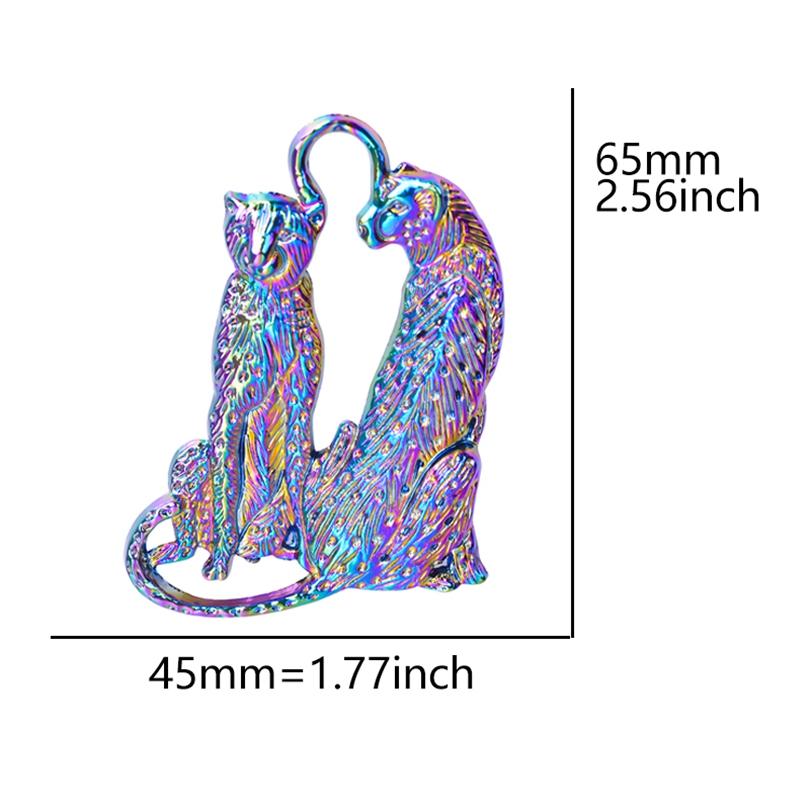 2Pcs Rainbow Animal Charms For Jewelry Making Supplies Elephant Leopard Butterfly Charm Pendant Handmade Accessories Fatima Hand