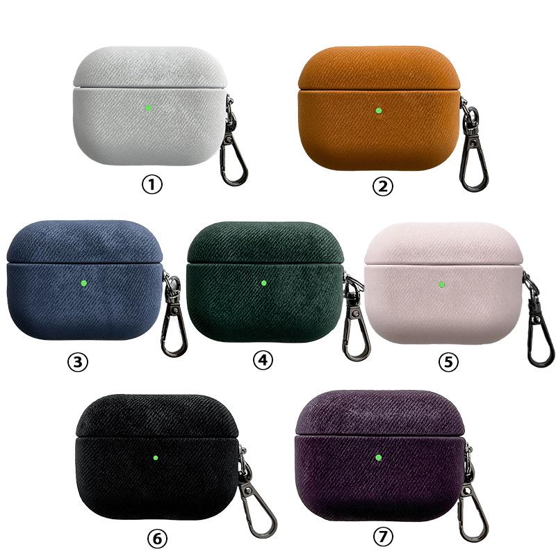 Velvet Texture Protective Hard Case for Apple AirPods Pro 2nd/3rd/4th Gen Bluetooth Earphones.
