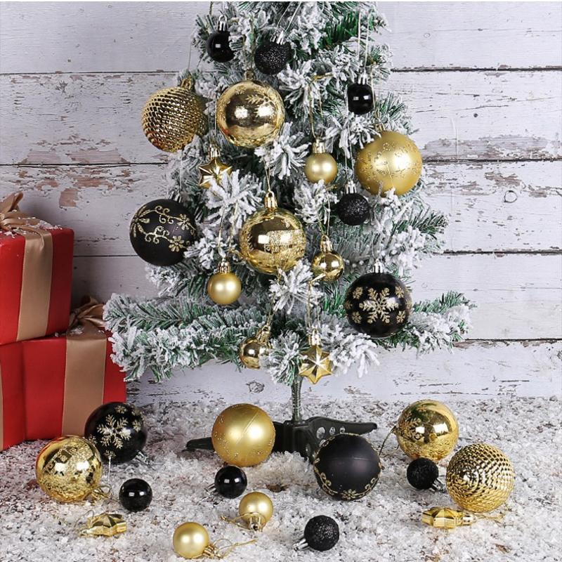 44 Pcs Christmas Ball Gift Box Christmas Tree Ornaments Colorful Balls Christmas Plastic Spherical Shaped Pendant Baubles/Ball
