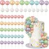 56 PCS Ball Cake Picks Colorful Ball Shaped Cake Topper Pearl Balls Cupcake Cake Insert Topper for Wedding Birthday Party