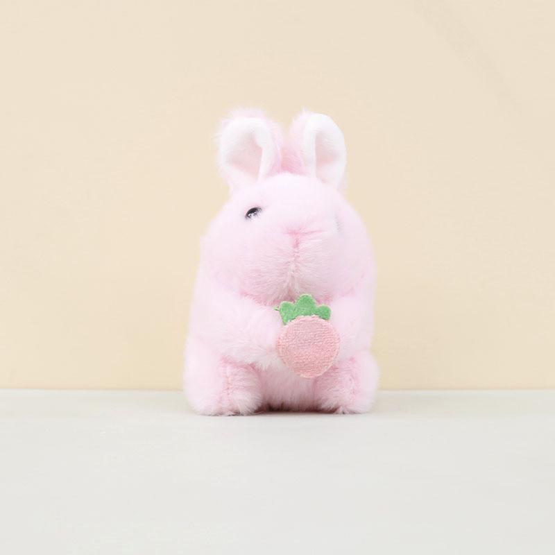 Adorable Plush Bunny Keychain Soft Pink Rabbit Toy Bag Charm 12cm Cute Gift