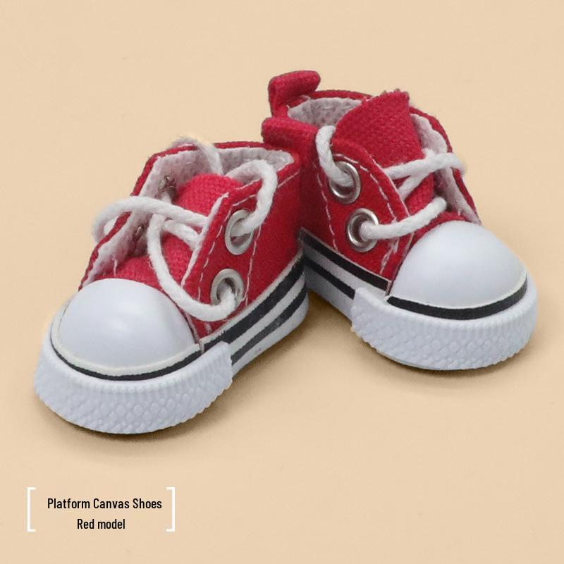 Replaceable Labubu Doll Shoes: 17cm Canvas High-Top Sneakers for Blind Box Dolls