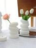 Plastic spiral vase, Nordic style creative flower arrangement, container decoration, dry and wet vase, imitation glaze.
