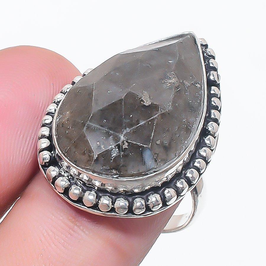 Labradorite Gemstone 925 Sterling Silver Jewelry Ring Size 7