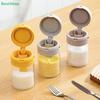 Flip-Top Glass Spice Jars with Built-in Spoon - Airtight Food Storage Containers for Kitchen