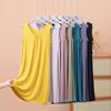 Loose Pleated Sleeveless Vest Skirt Medium and Long Nightdress Home Pajamas Large Size Thin Women's Dress