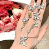 Yuji Fritillary Butterfly Gem Necklace, Rich Family Thousand Gold, Plated 18K Gold, Twilight Yellow Water Drop Butterfly Zircon Earrings