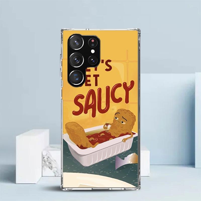Cute Cartoon Food Poster Phone Case For Samsung Galaxy S24 S25 Edge S26 Ultra S22 S23 Plus S21 + S20 FE Soft TPU Back Cover Gala