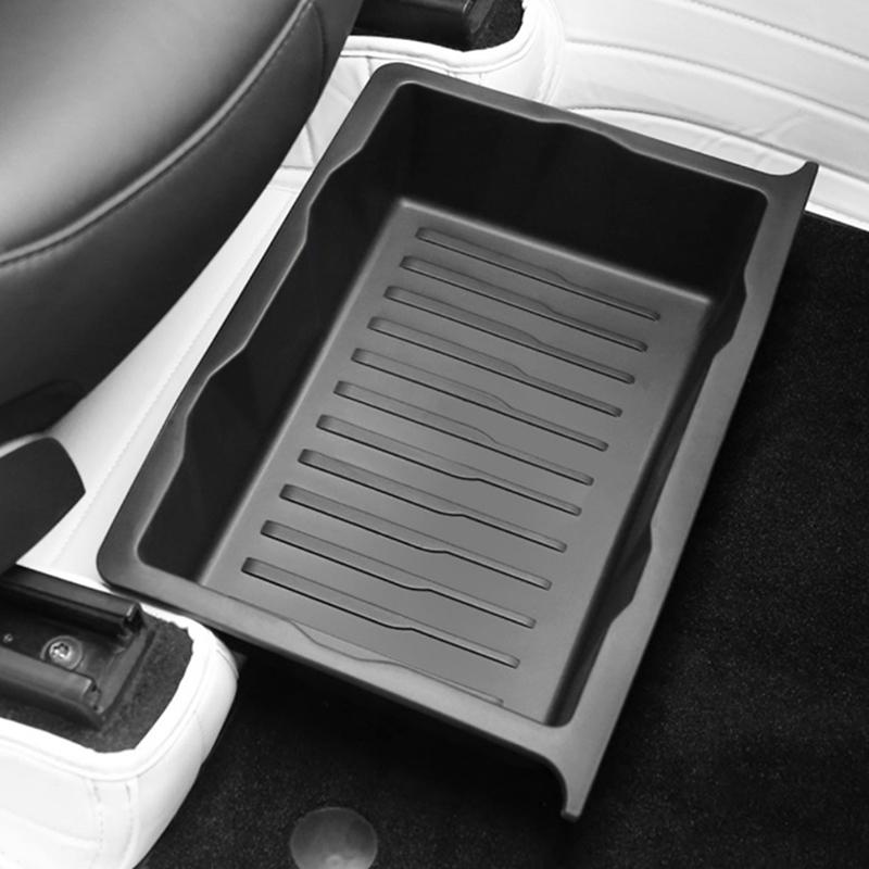 Tpe Unter Sitz Aufbewahrungsbox Für Model Y 2017-2024 Mittelkonsole Organizer Behälter Vorne Rücksitz Tasche Müllablage Zubehör