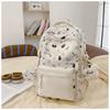The new Japanese ins high-value, fresh, sweet and cute butterfly graffiti backpack, lightweight backpack for junior high school students
