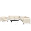 3 Piece Cream Fabric Sofa Set