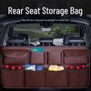 SUV Rear Seat Leather Mesh Storage Bag
