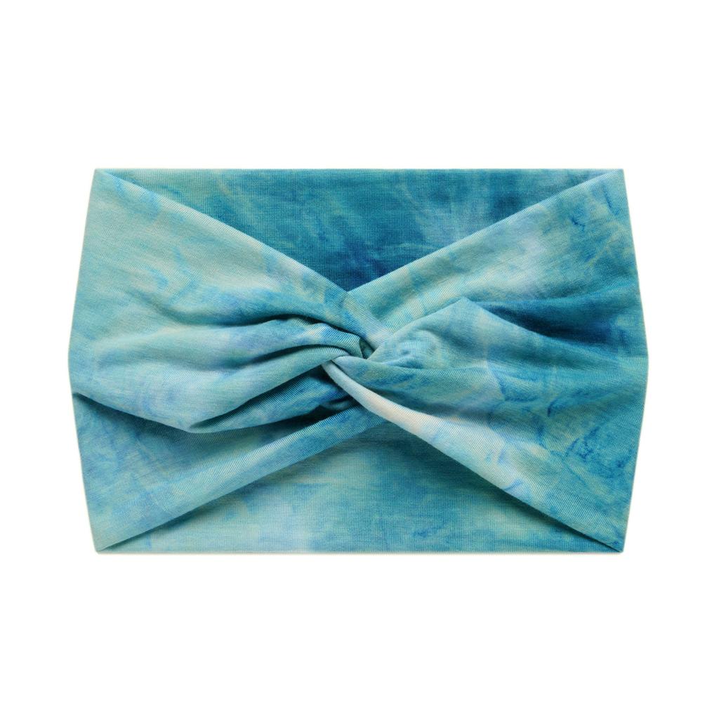 18Cm Print Cross Yoga Sports Headband Knotted Retro Cashew Wide Edge Tie Dye Headband Headscarf