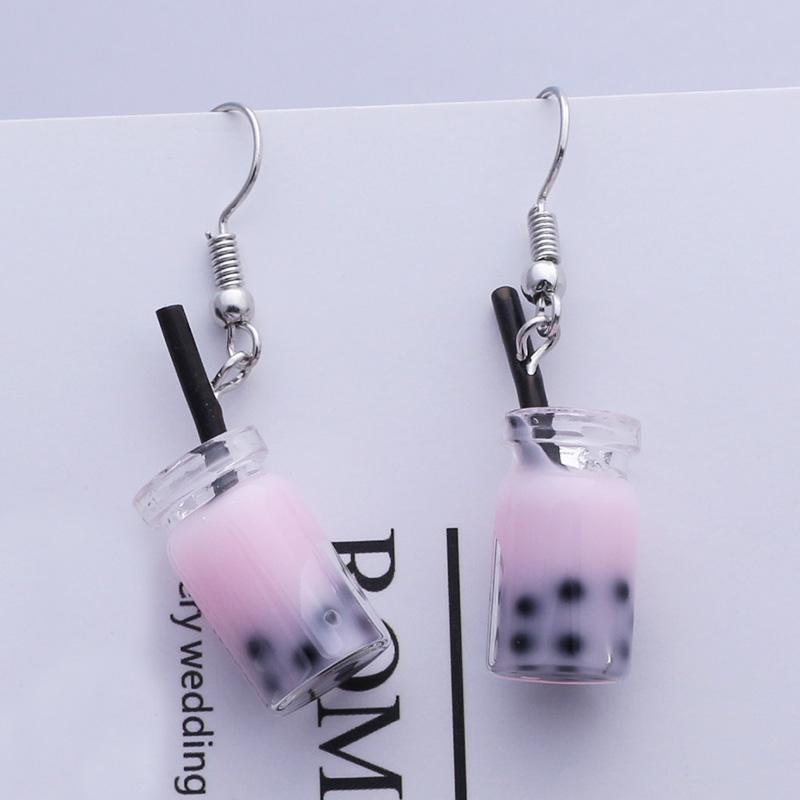 Cute Acrylic Pendants Hook Earrings Sequins Beer Bottle Women Dangle Earrings Korean Fashion Bear Small Earrings Pendientes