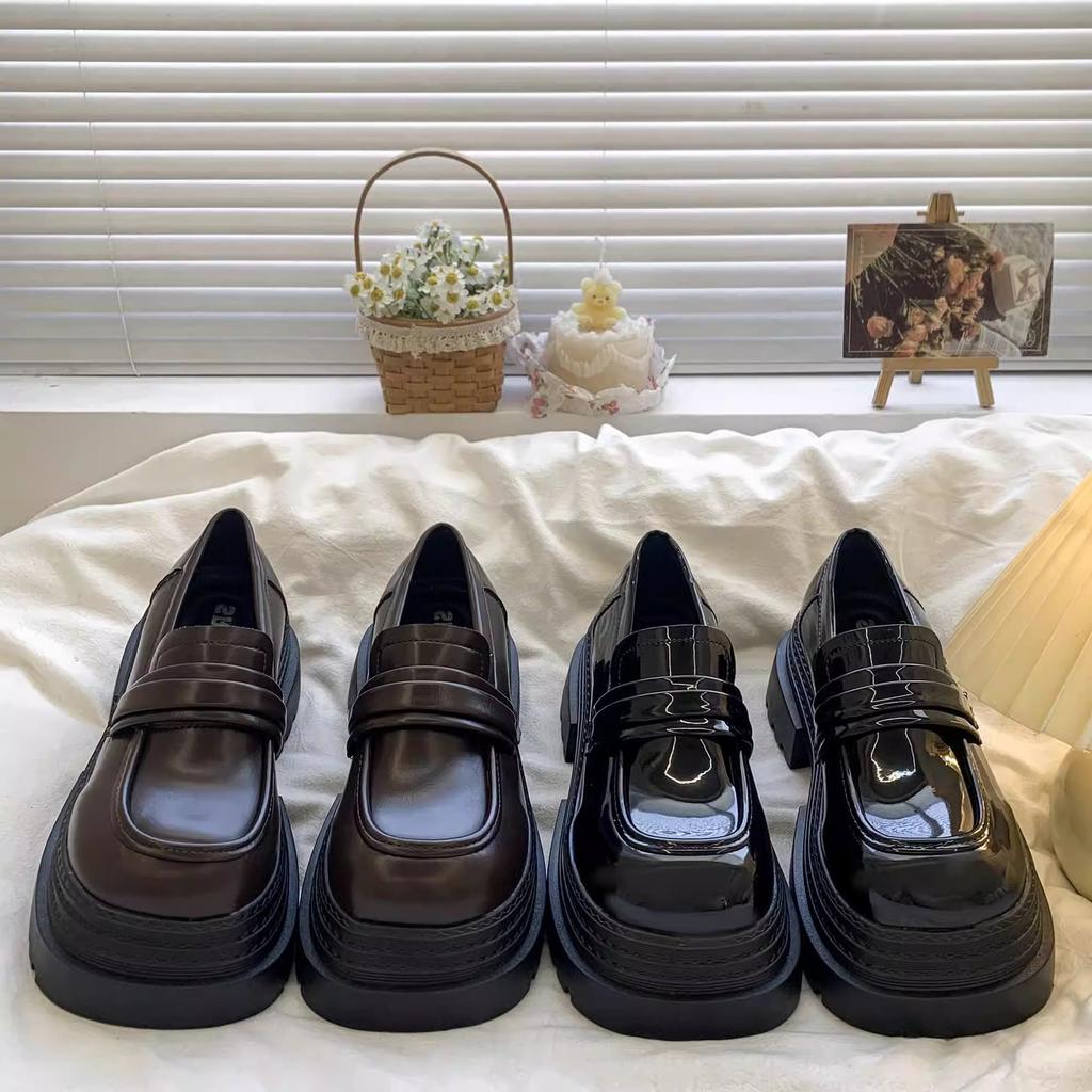 Mocasini pantofi unici pentru femei nou primăvară pantofi cu platformă cu toc gros retro pantofi mici Mary Jane