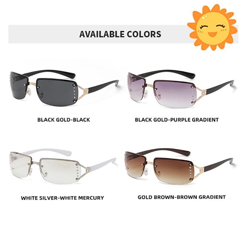 New Sunglasses Luxury Brand Design Fashionable Y2K Women Sun Glasses Camping Cycling Fishing Retro Frameless Uv400 Men Sunnies
