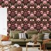 Wallpaper Beautiful Flowers Rust and Red for Living Room and Bedroom 50x1000