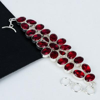 Kırmızı Garnet Zarif Bileklik, Garnet Değerli Taş, Garnet El Yapımı Bileklik Takı, Kırmızı Renkli Takı, Onun İçin Hediye, Yıl Dönümü Hediye Takı