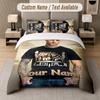 Kontra K 3Pcs Bedding Set, Personalized Custom Name Text, 1 Duvet Cover & 2 Pillowcases For Bedroom