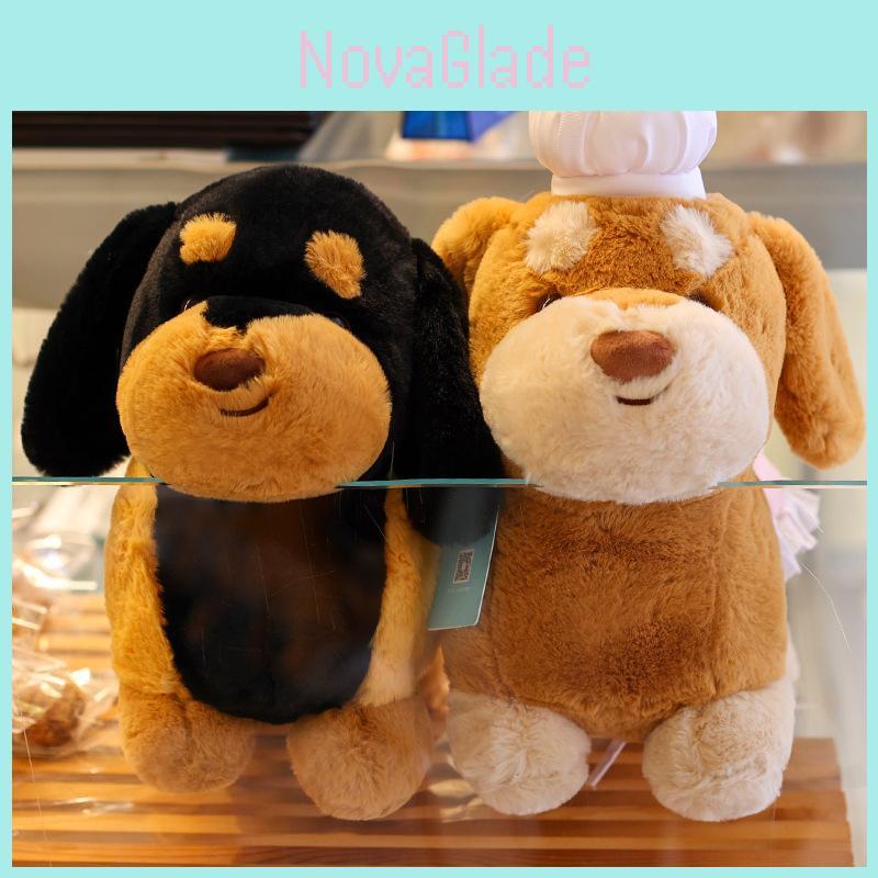 Plush Dog Burger Toy Chef Cartoon Stuffed Animal Doll Cute Kids Gift Birthday