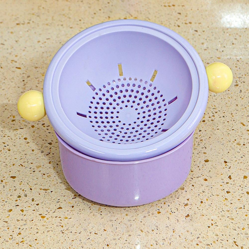 

Stackable Double Layer Drain Basket Double Ball Vegetable Washing Basin for Fruits and Vegetables фиолетовый