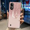 Exclusive Initial Letter With Flower Phone Case For ZTE Blade A33s Soft Silicone Black Case ZTE Blade A33s Anti-scratch Casing