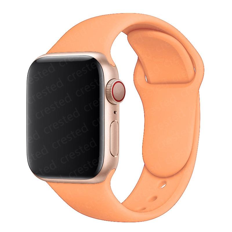 Silicone Strap For Watch Band 44mm 40mm 38mm 42mm Rubber Belt Wristband Bracelet iWatch1 2 3 4 5 Se 6 Band