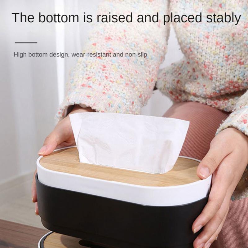 Wooden Tissue Box Holder Simple Stylish Living Room Bedroom Toilet Household Handkerchief Box Car Tissue Case Napkin Holder
